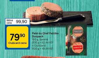 Tesco Paté du chef paštika duopack 160 g nabídka