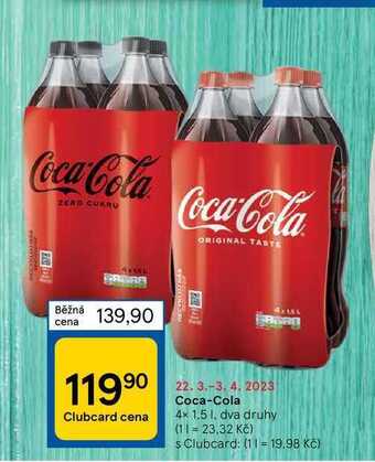 Tesco Coca-cola 4 x 1,5 i nabídka