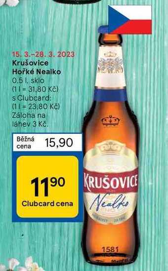 Tesco Krušovice hořké nealko 0.5 l nabídka