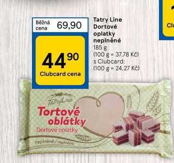 Tesco Tatry line dortové oplatky neplněné 185 g nabídka