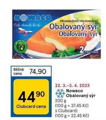 Tesco Nowaco obalovaný sýr 200 g nabídka