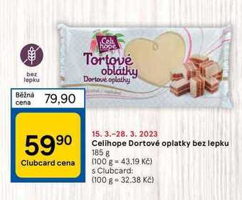 Tesco Celihope dortové oplatky bez lepku 185 g nabídka
