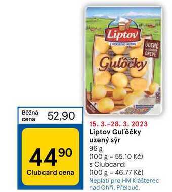 Tesco Liptov guľôčky uzený sýr 96 g nabídka