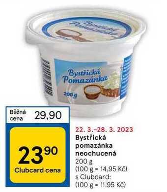 Tesco Bystřická pomazánka neochucená 200 g nabídka