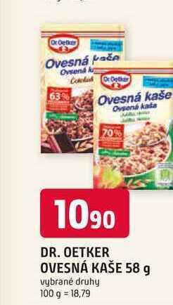 Trefa Dr. oetker ovesná kaše 58g, vybrané druhy nabídka