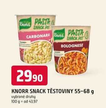 Trefa Knorr snack těstoviny 55-68 g nabídka