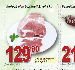 Hruška Vepřová plec bez kosti nabídka