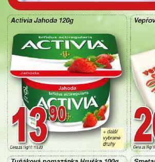 Hruška Activia jahoda nabídka