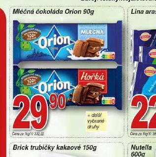 Hruška Mléčná čokoláda orion nabídka