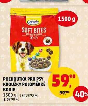 Penny Market Pochoutka pro psy kroužky poloměkké bodie, 1500 g nabídka
