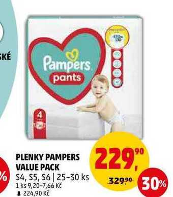 Penny Market Plenky pampers value pack, 25-30 ks nabídka
