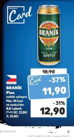 Kaufland Pivo braník nabídka