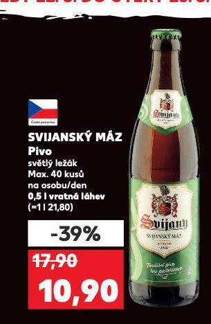 Kaufland Pivo svijanský máz nabídka