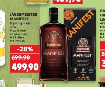 Kaufland Jägermeister manifest bylinný likér nabídka