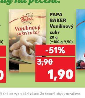Kaufland Papa baker vanilínový cukr nabídka