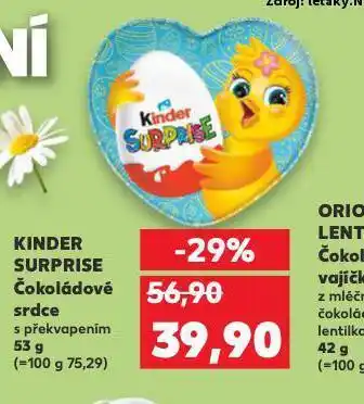 Kaufland Kinder surprise čokoládové srdce nabídka