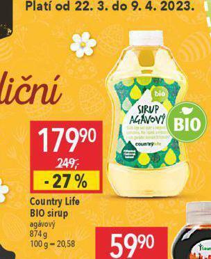 Globus Country life bio sirup nabídka