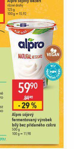 Globus Alpro sójový fermentovaný výrobek bílý bez přidaného cukru nabídka
