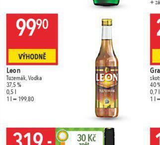 Globus Leon tuzemák, vodka nabídka