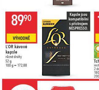 Globus L´or kávové kapsle nabídka