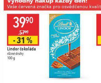 Globus Lindor čokoláda nabídka