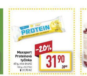 Billa Maxsport proteinová tyčinka nabídka
