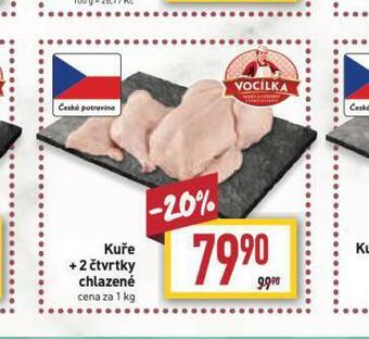 Billa Kuře + 2 čtvrtky nabídka