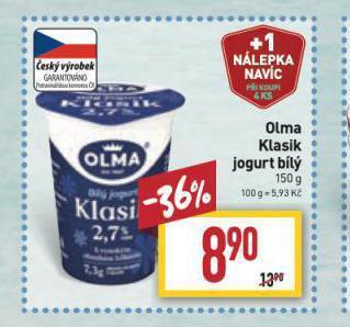 Billa Olma klasik jogurt bílý nabídka