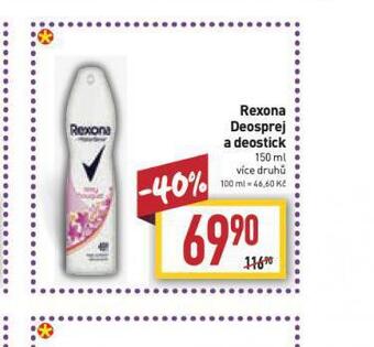 Billa Rexona deosprej a deostick nabídka