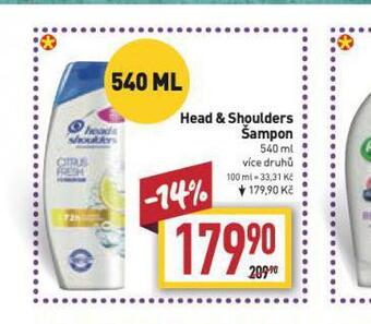 Billa Head&shoulders šampon nabídka