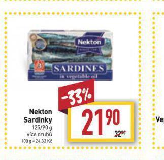 Billa Nekton sardinky nabídka