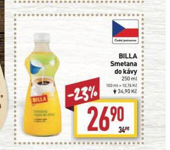 Billa Billa smetana do kávy nabídka