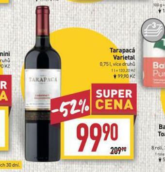 Billa Tarapacá varietal nabídka