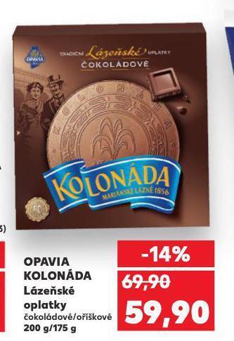 Kaufland Opavia kolonáda lázeňské oplatky nabídka