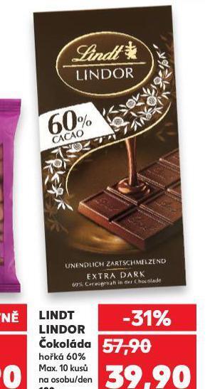 Kaufland Lindt lindor čokoláda nabídka