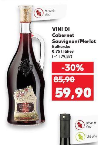 Kaufland Vini di cabernet sauvignon / merlot nabídka