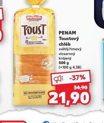 Kaufland Penam toustový chléb nabídka
