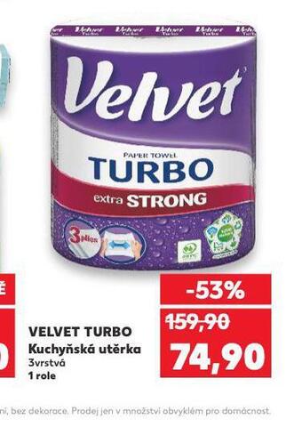 Kaufland Velvet turbo kuchyňská utěrka nabídka