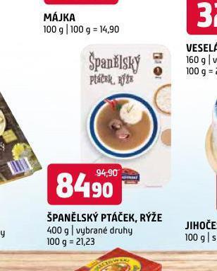 Terno Španělský ptáček, rýže nabídka