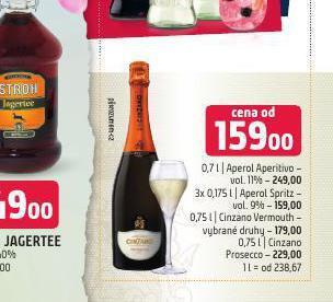 Terno Aperol aperitivo nabídka