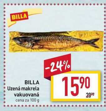 Billa Billa uzená makrela vakuovaná cena za 100 g nabídka