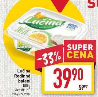 Billa Lučina rodinné balení 180 g nabídka