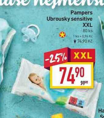 Billa Pampers ubrousky sensitive xxl 80 ks nabídka