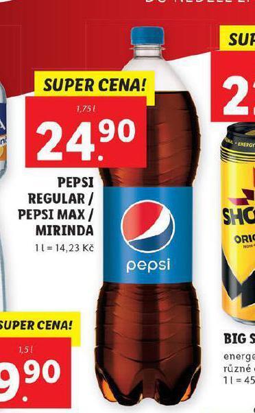 Pepsi regular / pepsi max / mirinda nabídky v Lidl