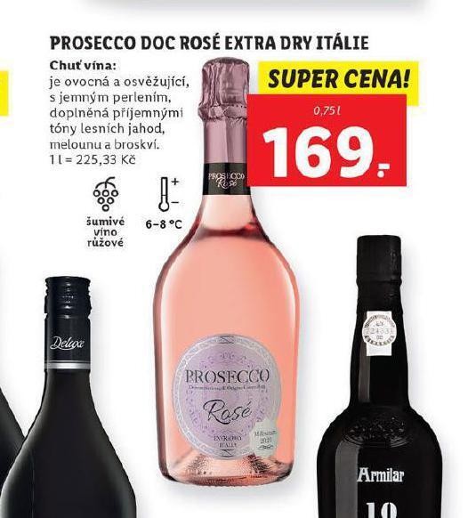 Prosecco doc rosé extra dry itálie nabídky v Lidl