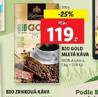 Lidl Bio gold mletá káva nabídka