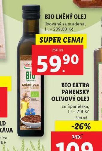 Lidl Bio lněný olej nabídka