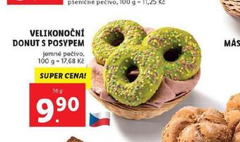Lidl Velikonoční donut s posypem nabídka