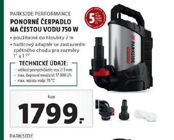Lidl Ponorné čerpadlo na čistou vodu 750 w nabídka