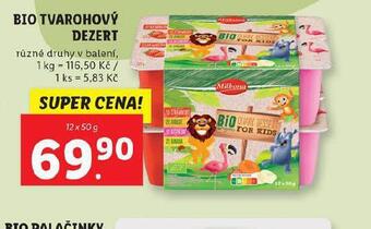 Lidl Bio tvarohový dezert nabídka